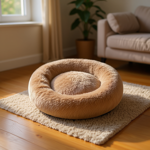 Cuccia per Cani di Lusso in Velluto Pavone Color Cammello 75*75cm YM4281E - Product Image 2