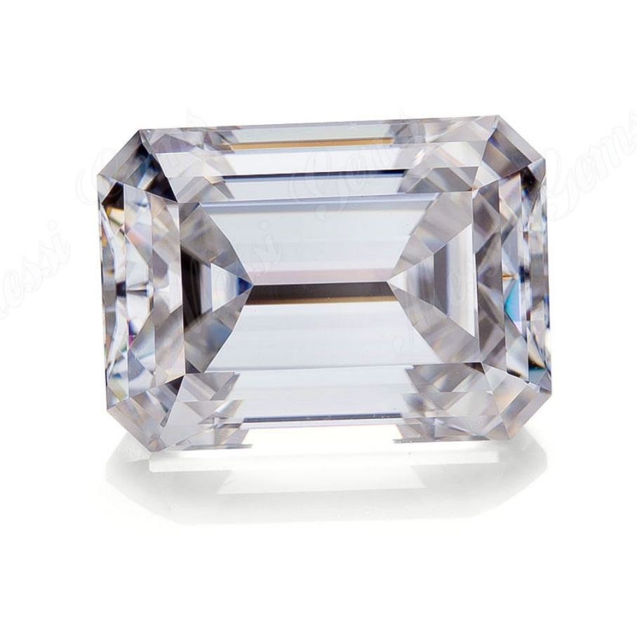 EF color emerald cut moissanite