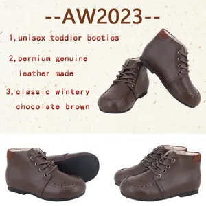 All'ingrosso personalizzato in pelle bambino Bootie bambini autunno inverno scarpe ragazzino ragazze stivaletto antiscivolo marrone bambini stivali - Product Image 2