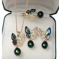 Ensemble de bijoux de mode pour femme, collier, bague et boucles d'oreilles en laiton plaqué or avec perles d'eau douce, idéal pour un cadeau de mariage, livraison directe
