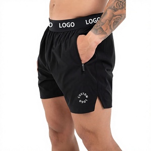 NOUVEAU Short de sport athlétique personnalisé avec logo, taille haute, ourlet fendu durable, entrejambe de 5 pouces, pour entraînement et gym - Product Image 1