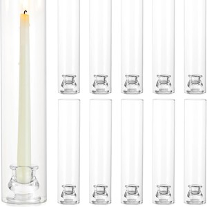 Candelabri Nordici Europei Alti in Cristallo Trasparente, <span class=keywords><strong>Portacandele</strong></span> Cilindrici in Vetro Borosilicato per Decorazioni Matrimoniali - Product Image 4