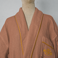 Peignoir léger en tissu gaufré pour hôtel et spa, avec col kimono, vêtements de nuit pour femmes, lavable en machine, idéal pour les voyages et toutes les saisons