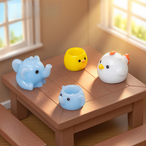 ชุดน้ำชาตุ๊กตาสัตว์น่ารักสไตล์การ์ตูน Weij, ของตกแต่ง DIY, ของประดับเรซิ่นขนาดเล็กสำหรับจัดสวนขนาดจิ๋ว - Product Image 3
