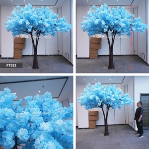 Arbre artificiel de cerisier bleu personnalisé de 2,5 mètres pour la décoration de mariage, extérieur, intérieur et maison - Product Image 3