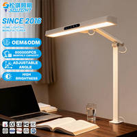 Lampe de bureau LED réglable 24W de haute qualité avec télécommande, 4000K Ra95, sans scintillement, anti-éblouissement, pour l'étude, le bureau, la chambre à coucher, protection des yeux
