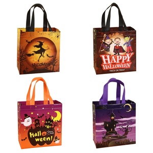 Sac fourre-tout non tissé transfrontalier Halloween motif sorcière magique, sac cadeau de courses petite taille (22x23x11cm) pour fournitures scolaires - Product Image 5