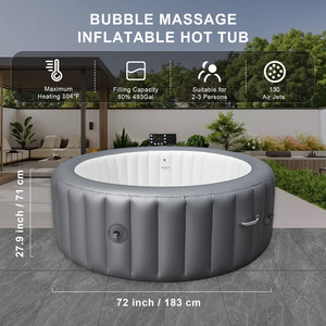 <span class=keywords><strong>Spa</strong></span> <span class=keywords><strong>gonflable</strong></span> pour 2-3 personnes, idéal pour les fêtes de famille en plein air dans le jardin, relaxation avec système de massage à bulles et lumières LED - Product Image 5