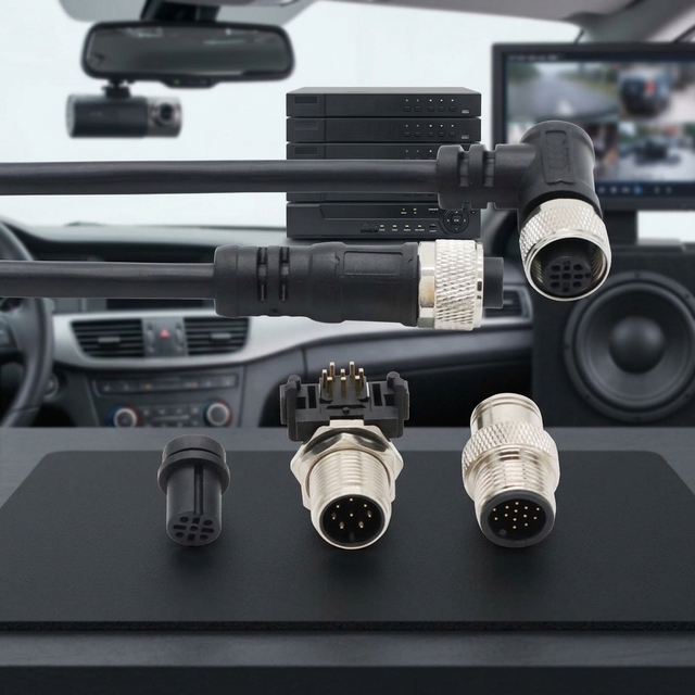 Car Camera DVR CCTV Subwoofer Wire Harness, M8 3-17Pin Male Female Aviation Signal Plug Cable