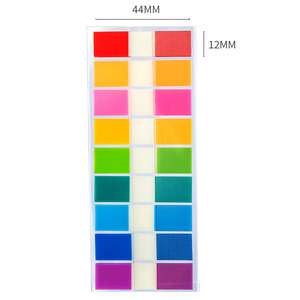 Deli Index Tab Labels 12x44mm Mixed Colors Reusable Clip-On For Notebook Student Office Study Organization - Product Image 1