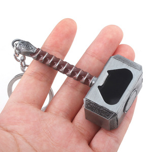 Llavero <span class=keywords><strong>de</strong></span> Metal Barato al por Mayor con Forma <span class=keywords><strong>de</strong></span> Superhéroe, Abrebotellas 3D, Llavero con Martillo <span class=keywords><strong>de</strong></span> <span class=keywords><strong>Thor</strong></span> - Product Image 3