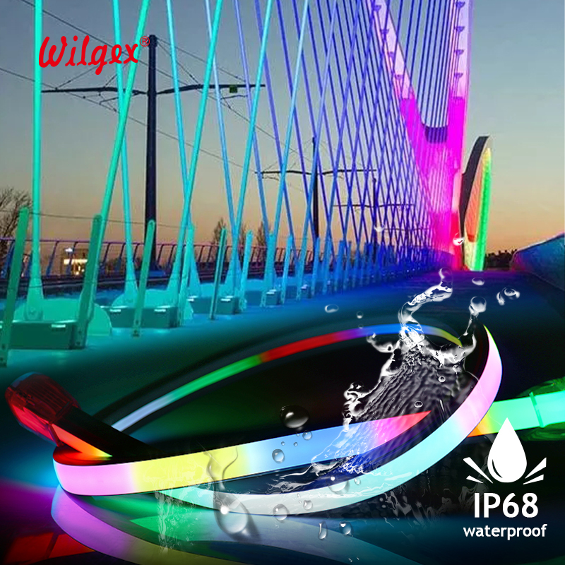 Custom ETL Neon Flex RGB Pixel LED Strip Light with PVC Material IP68 Waterproof 24V Outdoor Landscape Lighting 10-Year Warranty