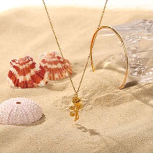 Rose Pendant Charm Necklace Final Rose <strong>Beauty</strong> <strong>and</strong> <strong>Beast</strong> <strong>Jewelry</strong> Feminine Girl Party Gift - Product Image 1