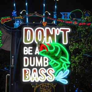 Letreros de Neón con Diseño de Pescado, Letreros de Neón 'Don't Be a Dumb Bass' para Decoración de Paredes de Dormitorios y Salas de Juego - Product Image 2