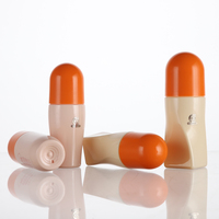 Flacon à bille en verre de couleur personnalisée avec grand bouchon orange 70 ml 100 ml Huile cosmétique parfumée pour le soin de la peau Sérum