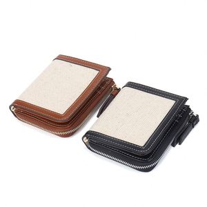 กระเป๋าสตางค์หนังแท้ระดับไฮเอนด์ RFID แบบสามพับ พร้อมช่องใส่เหรียญ ผ้าสำหรับผู้หญิง สีน้ำตาล - Product Image 4