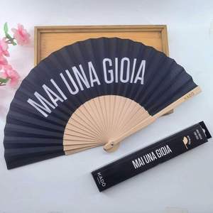 Customized Personalized logo Black Large Factory Wholesale Customized Printing Folding Decorative Bamboo <b>Fan</b> - Product Image 1