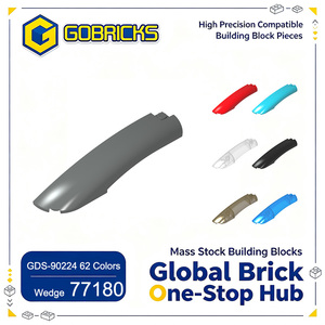 Gobricks – Pièces de blocs de construction en gros GDS-90224 Cale 10 x 2 x 2 extrémité incurvée gauche LDD 77180 compatible avec les briques de construction - Product Image 1