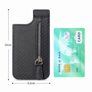 Set de Tarjetero Multifuncional de Fibra de Carbono Anticaídas, Impermeable, Magnético, con Cierre, para Teléfono Móvil - Product Image 3