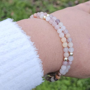 Pulsera de Rosario Completa con Medalla de San Benito y Cierre Magnético de Piedra Violeta Religiosa, para Regalo de Primera Comunión - Product Image 4