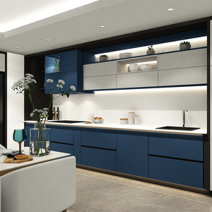 Nuevo Gabinete <span class=keywords><strong>de</strong></span> <span class=keywords><strong>Cocina</strong></span> Minimalista Ecológico con Estructura <span class=keywords><strong>de</strong></span> Madera Contrachapada VC, Encimera <span class=keywords><strong>de</strong></span> Mármol y <span class=keywords><strong>Puertas</strong></span> Acrílicas <span class=keywords><strong>para</strong></span> Hogar Moderno - Product Image 5