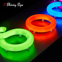 Enseigne lumineuse lumineuse LED 360 acrylique enseigne néon Logo publicitaire 3D lettres néon extérieur étanche