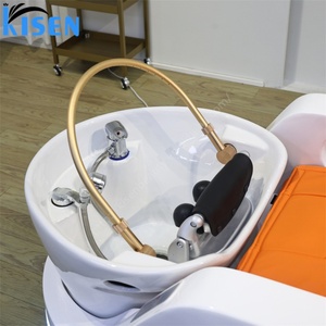 KISEN Lit de spa capillaire japonais blanc, fauteuil de lavage électrique avec bac à shampoing et massage électrique pour salon - Product Image 6