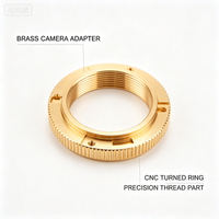 Adaptador de Cámara de Latón Mecanizado por CNC OEM para Montura de Lente con Rosca de Precisión, Piezas Mecanizadas por Electroerosión por Hilo 3D