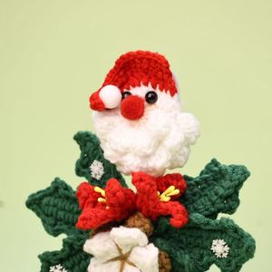 Trending Handmade <b>Christmas</b> Crocheted Plush Hanging Planters Santa Claus <b>Flower</b> Pots Modern <b>Artificial</b> <b>Flower</b> Bouquets Desktop - Product Image 5