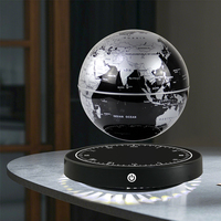 Globo Terráqueo Magnético Levitante con 3 Colores, Rotación de 360°, Lámpara con Mapa del Mundo Flotante Creativa, Fuente de Luz LED, Diseño Moderno