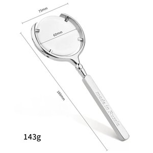 Lupa de Mano HD de Metal con Diseño de Luna Creciente de 70 mm, Estilo Antiguo Ruso, para Lectura, Estudios Arqueológicos y Periódicos - Product Image 1
