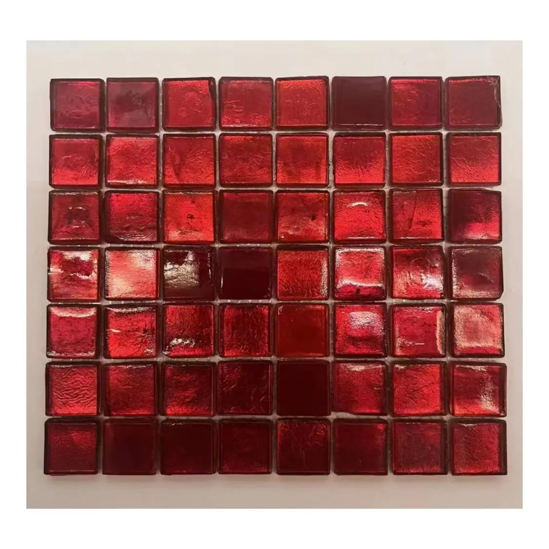 Wholesale Price High Quality Red Glass Mosaic Tiles For Wall Decor Top-notch Wall Tile Bar Stage Decor