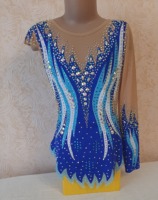 Luxueux Motif Conception Brillant Strass Gymnastique Artistique Justaucorps Filles Gymnastique Rythmique Compétition Costume Enfants