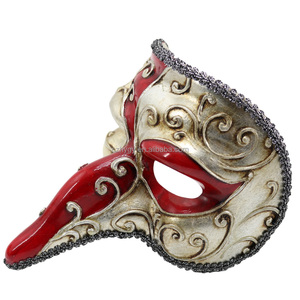 Doğrudan fabrika satış yüksek kalite plastik Handpainted parti venedik tarzı uzun burun maskeli topu kostümleri DIY parti maskesi - Product Image 4
