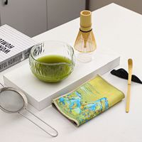 Ensemble de thé matcha de style Japandi en verre écologique de haute qualité, coffret cadeau, fouet en bambou, cuillère, support, kit de préparation du thé