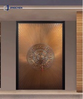 Puerta de Entrada Exterior Pivotante de Alta Calidad Jingchen, Puerta de Seguridad de Aleación de Aluminio con Aislamiento Térmico y Acústico
