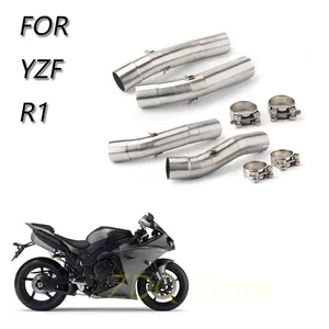Moto silencieux d'échappement tuyau moyen échapper Moto Tube de raccordement pour Yamaha R1 2004-2006 YZF-R1 2007 2008 YZF-R1 2009-2014