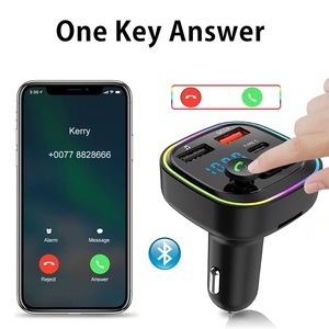 Adaptador de cargador de coche para tarjeta TF de coche, reproductor de llamadas de música, transmisor FM de coche con QC3.0 USB tipo C de carga rápida - Product Image 2