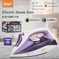 Fer à repasser domestique RAF R.91156 1000W avec semelle en aluminium, réservoir d'eau de 280 ml, auto-nettoyant, anti-goutte, CE GS pour le repassage quotidien