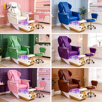 Fauteuil de pédicure électrique de luxe pour salon de manucure, mobilier de spa, système de jets magnétiques sans tuyauterie, spa pour les pieds, fauteuil de massage réglable