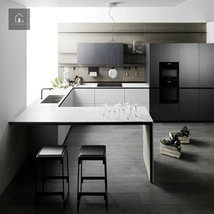 Ensemble d'armoires de cuisine modernes XINGRUO avec îlot, tiroirs à fermeture douce, conception gratuite, directement de l'usine - Product Image 2