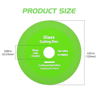 Disque de coupe en verre diamanté vert ultra fin de 1 mm, 4,5 pouces, pour meuleuse d'angle, coupe et meulage