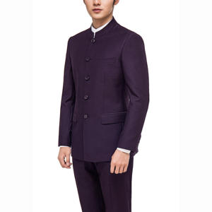 남성용 신상 만다린 칼라 통기성 바지 정장 슬림 웨딩 신랑 들러리 중국풍 드레스 싱글 브레스티드 - Product Image 3