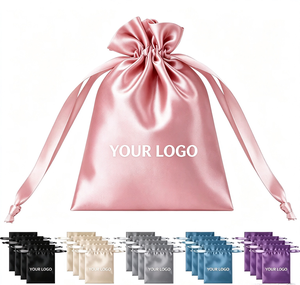 <b>Satin</b> Drawstring Pouches Small Size Polyester Minimalist Style Portable Storage Bag with Custom Logo for Jewelry and Cosmetics - Product Image 4