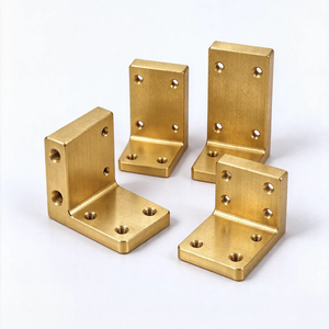 Soporte de Montaje en Forma de L de Latón Personalizado, Bloque de Soporte de Ángulo Recto Mecanizado por CNC de Alta Tolerancia para Piezas Mecánicas Industriales - Product Image 1