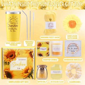 Creative Practical New Promotional Yellow Car Cup Straw <b>Brush</b> Series High-quality Aircraft Box for Sunflower Graduation Gift Set - Product Image 3