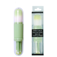 Mini ensemble de 4 pinceaux de maquillage portables pour voyage, poils synthétiques doux, étiquette privée personnalisée, pinceau pour fard à paupières, visage, blush, kit de pinceaux de maquillage