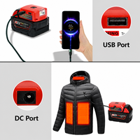 Adaptor Pengisi Daya USB Baterai M-18 untuk Peralatan Listrik Milwaukee 18V 15W PD Tipe-C dan Output DC untuk Ponsel Kamera Jam Tangan Pintar