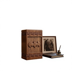 Urna Funeraria Rectangular de Madera para Cenizas, Caja Conmemorativa Tallada, Ataúd de Recuerdo para Santuario en el Hogar - Product Image 1