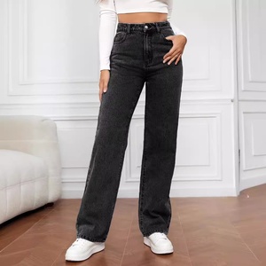 Jeans a Vita Alta e Gamba Larga per <span class=keywords><strong>Donna</strong></span>, <span class=keywords><strong>Pantaloni</strong></span> in Denim <span class=keywords><strong>Blu</strong></span> Vintage, Stile Casual Streetwear con Tasche - Product Image 5